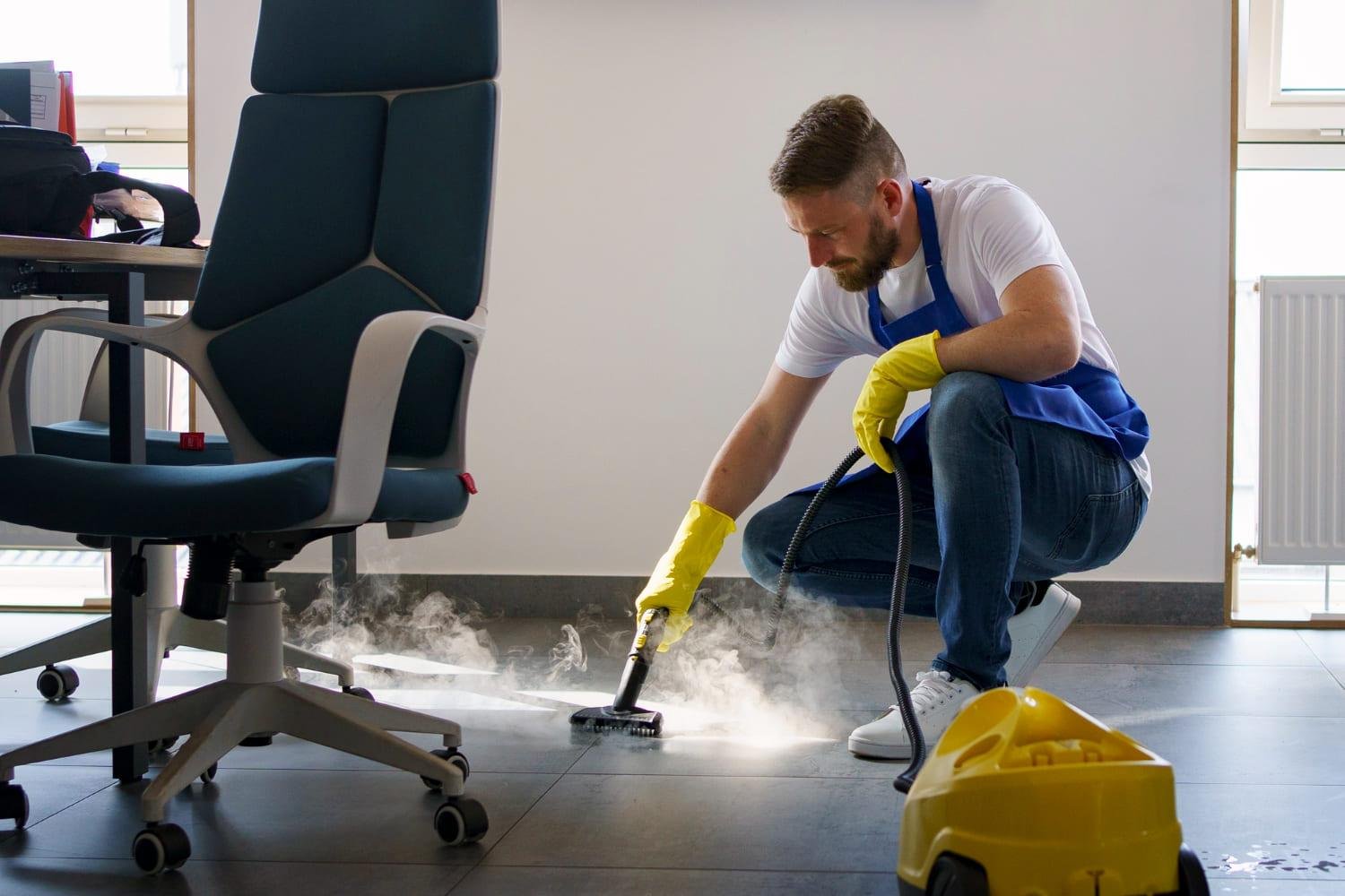 Dampfreinigung im Büro
